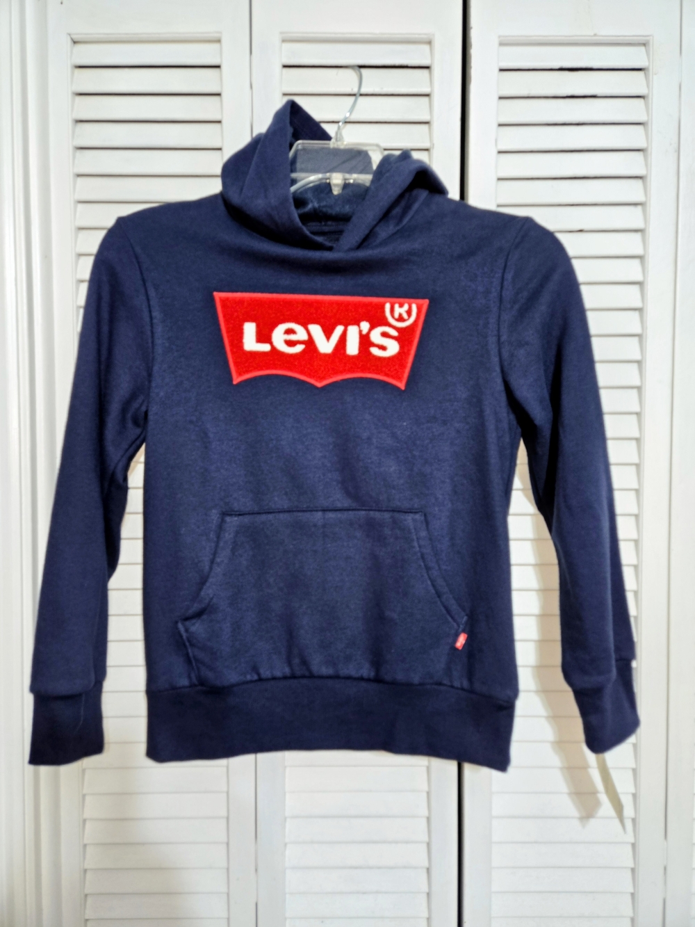 Levi's Boy's M Navy Hoodie with Chenille Logo NEW